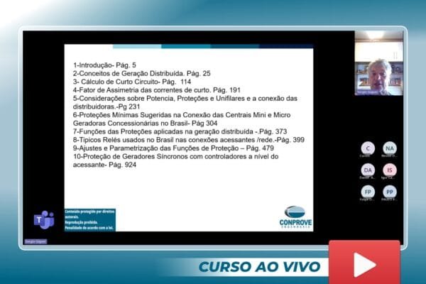 Curso Conprove: Proteções Aplicadas na Interligação de Consumidores com Geração Distribuída – Capacitação Técnica para Concessionárias e Grandes Consumidores