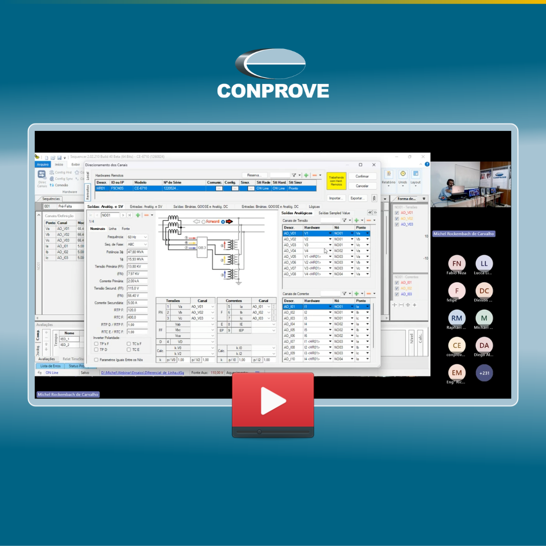 Demonstração da Geração Remota com Duas Malas de Testes – Webinar Proteção de Linha 1 Demonstração da Geração Remota com Duas Malas de Testes – Webinar Proteção de Linha