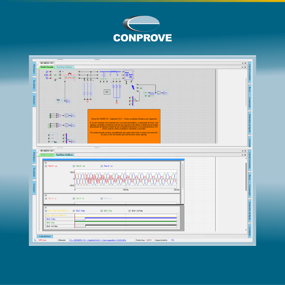 Utilize o PS Simul para Análises da Norma IEC 60255‑121 – Capítulo 6.4.2.1: Testes de Oscilações em Sistemas com Capacitor ⚡📈 1 Utilize o PS Simul para Análises da Norma IEC 60255‑121 – Capítulo 6.4.2.1 (Testes de Oscilações)! ⚡📈