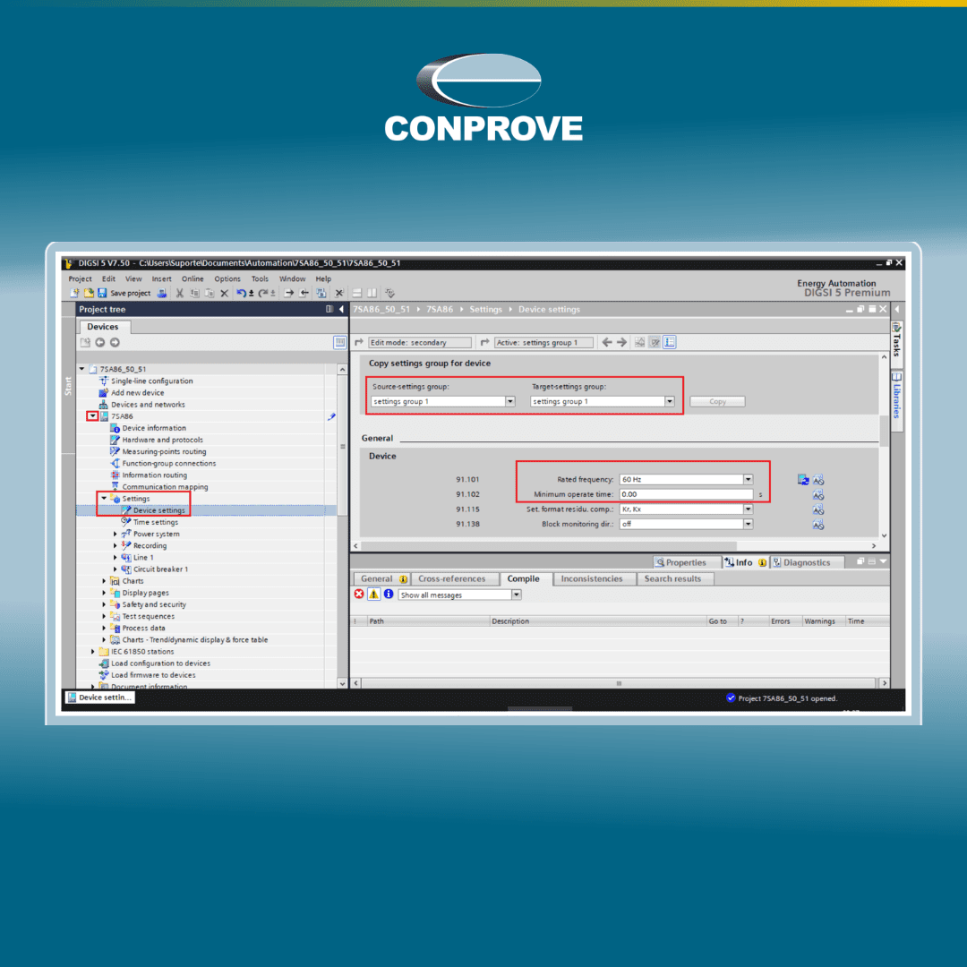 Tutorial de Teste: Relé de Proteção SIEMENS 7SA86 (SIPROTEC 5) — Funções 50/51 (PIOC/PTOC)