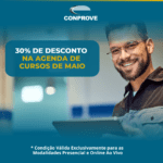 Agenda de cursos Conprove em maio: capacitação técnica com 30% de desconto nas modalidades Presencial e Online Ao Vivo